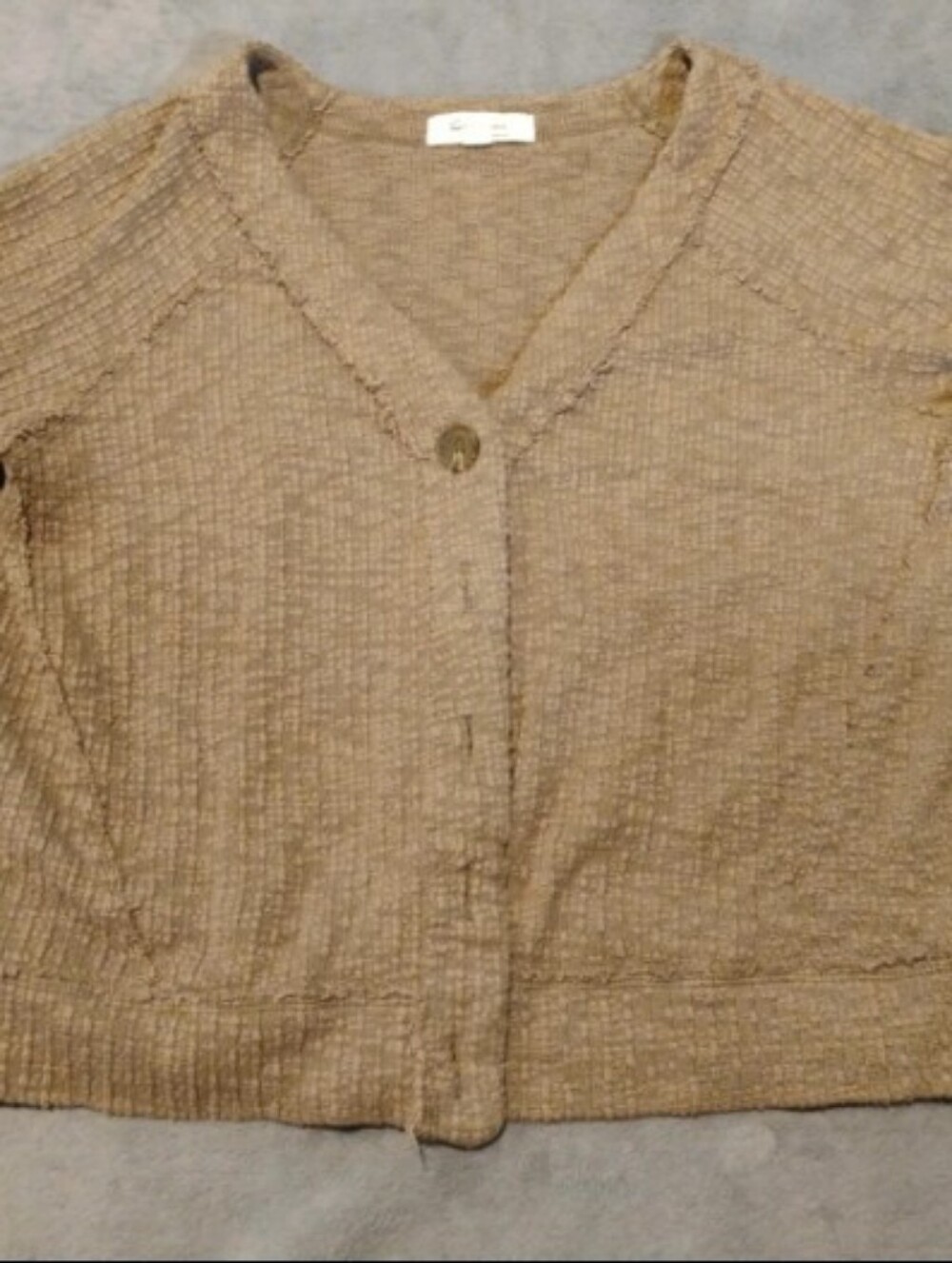 Two by Vince Camuto Brown Ribbed Textured Button Front Cardigan - Size L